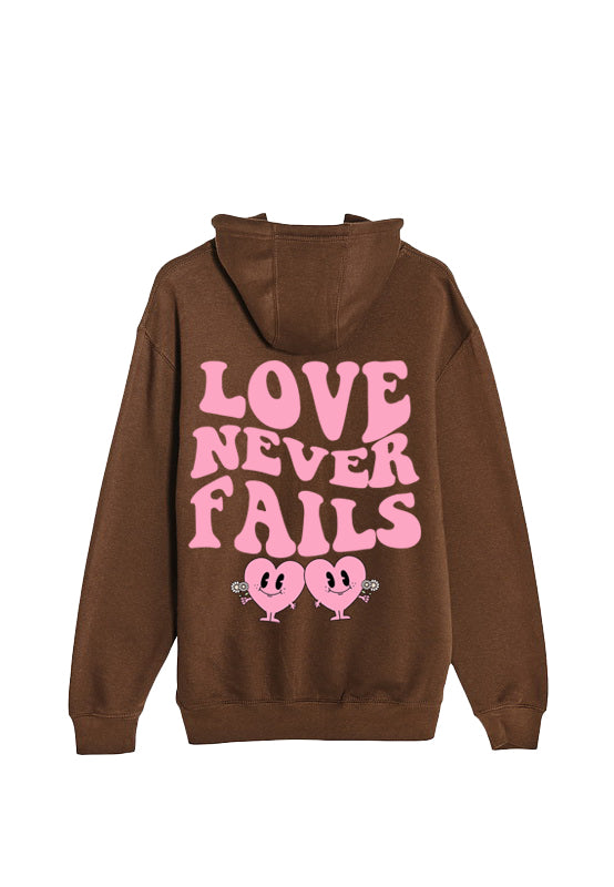 Guy Benson Collection Limited Edition "Love Never Fails" Hoodie -Brown/Pink