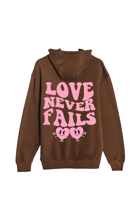 Guy Benson Collection Limited Edition "Love Never Fails" Hoodie -Brown/Pink