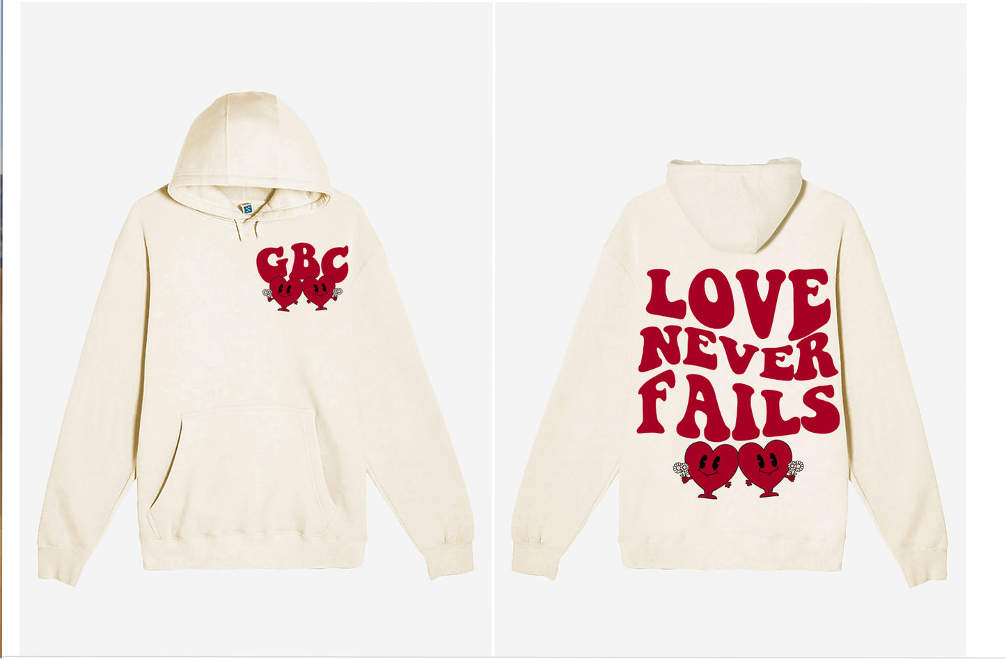 Guy Benson Collection Limited Edition "Love Never Fails" Hoodie -Tan/Maroon