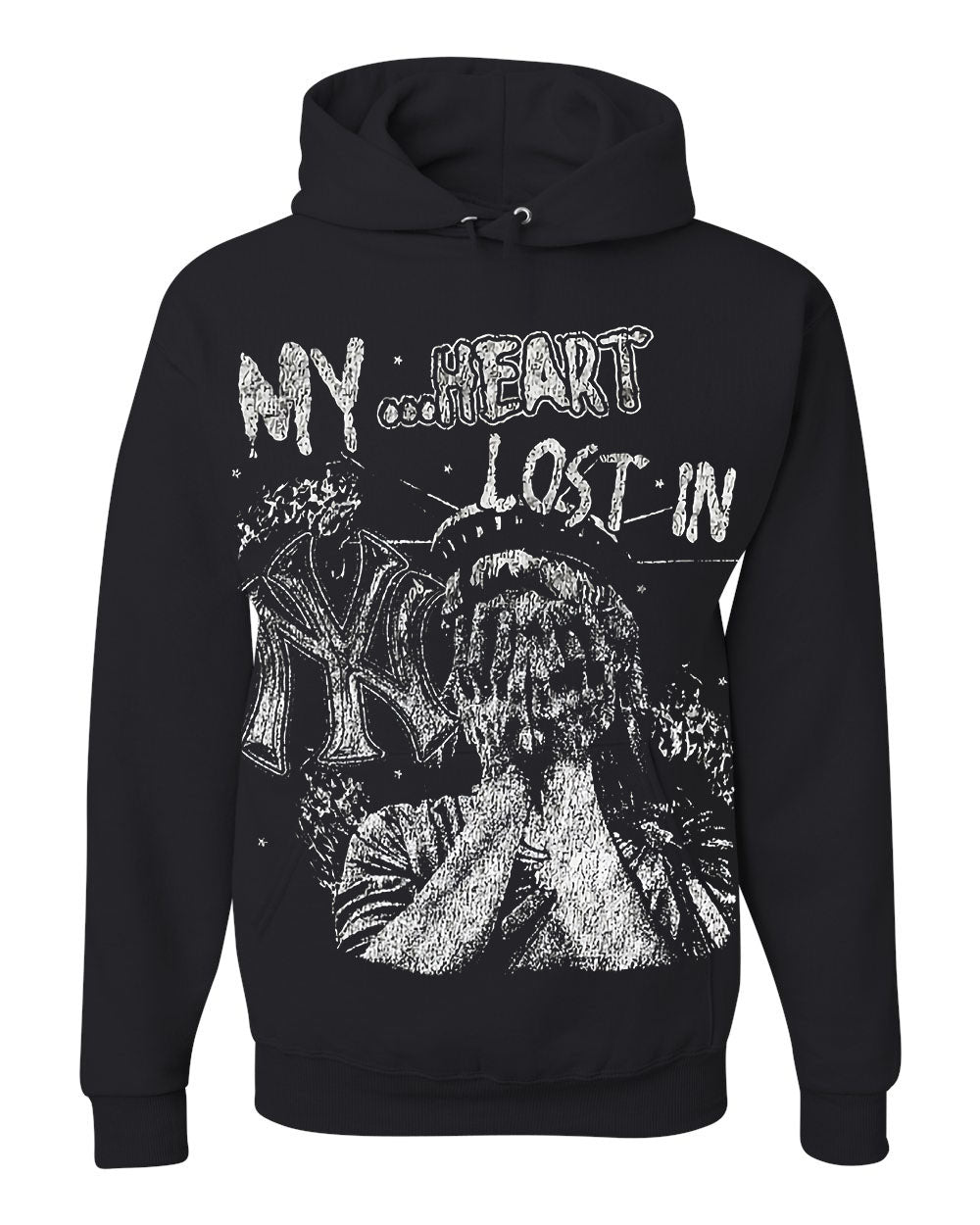 INDORE COLLECTION MY HEART HOODIE BLACK