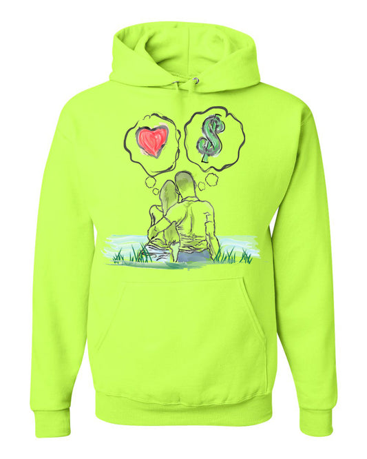 Guy Benson Collection Love Vs Money Hoodie -Neon Green