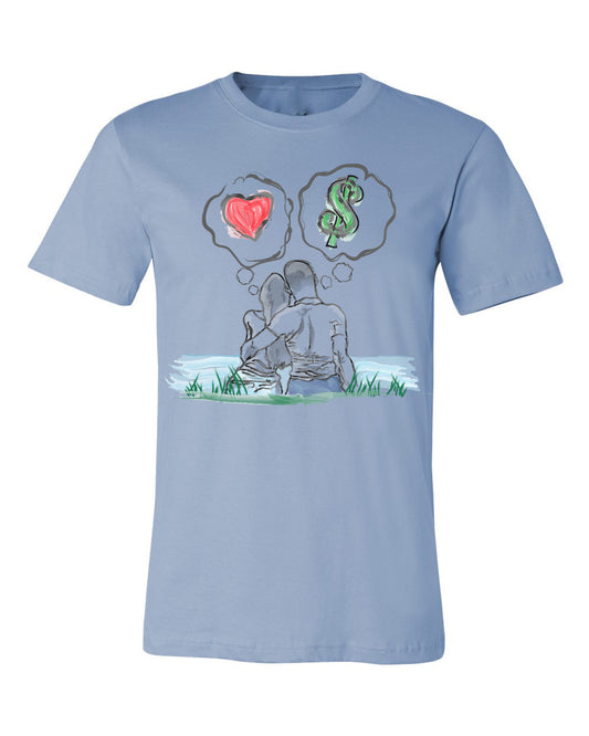 Guy Benson Collection Love Vs Money T-Shirt -Baby Blue