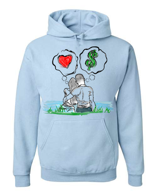 Guy Benson Collection Love Vs Money Hoodie -Baby Blue