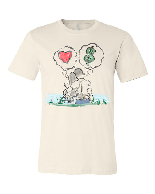 Guy Benson Collection Love Vs Money T-Shirt -Cream