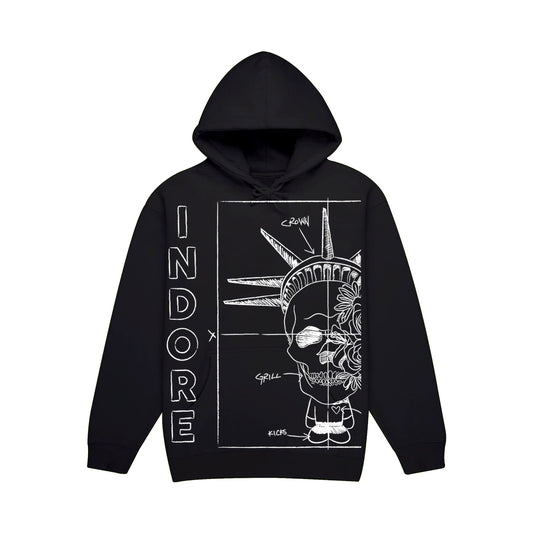 Indore Collection Baby Liberty Chalk Hoodie -Black
