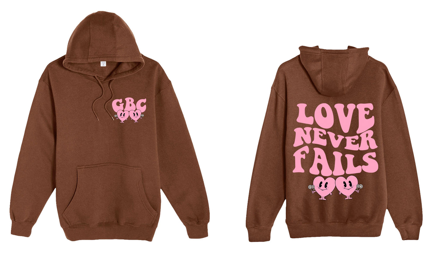 Guy Benson Collection Limited Edition "Love Never Fails" Hoodie -Brown/Pink