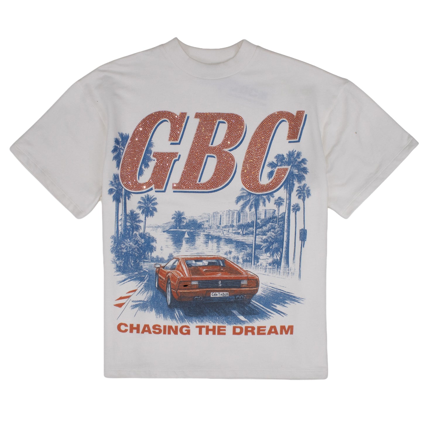 Guy Benson Collection "Chasing The Dream" Rhinestone T-Shirt -White