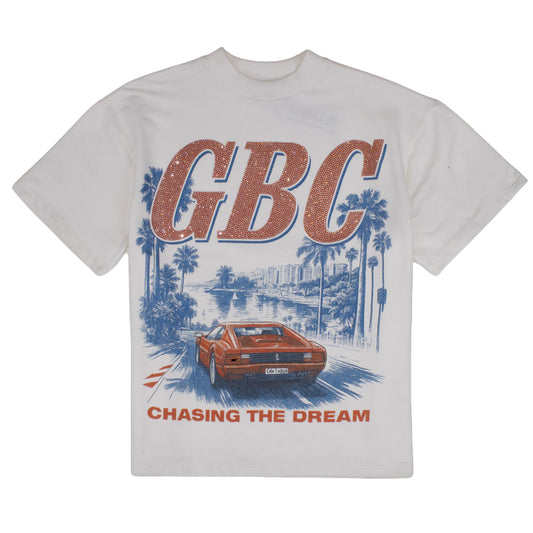 Guy Benson Collection "Chasing The Dream" Rhinestone T-Shirt -White