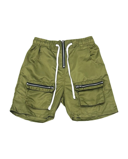 INDORE COLLECTION POCKET SHORTS - OLIVE GREEN