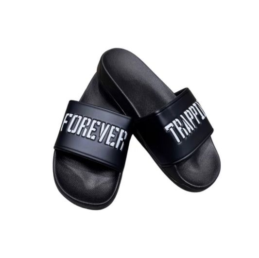 Forever Trappin Men's Slide -Black/White