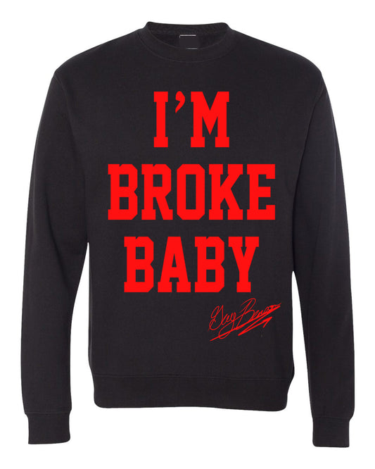 Guy Benson Collection "I'm Broke Baby" crewneck sweater -Black/Red