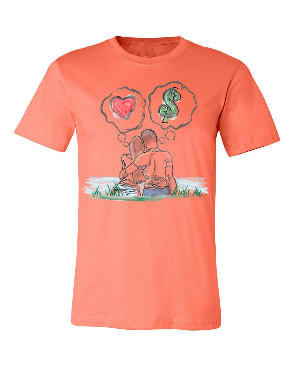 Guy Benson Collection Love Vs Money T-Shirt -Coral