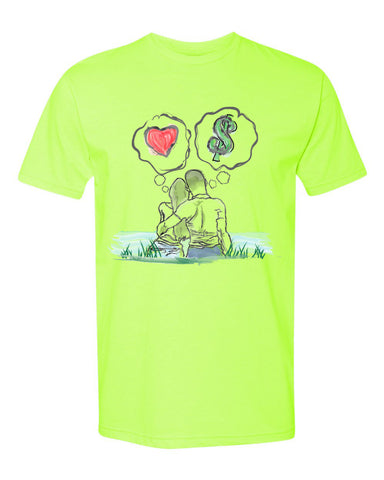 Guy Benson Collection Love Vs Money T-Shirt -Neon Green