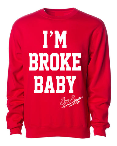 Guy Benson Collection "I'm Broke Baby" crewneck sweater -Red/White